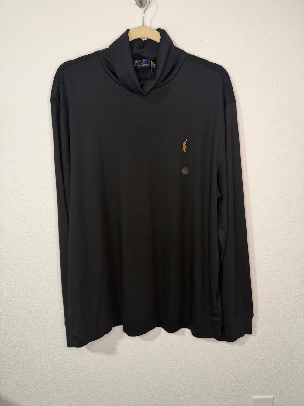 Polo by Ralph Lauren Black Long-Sleeve Turtleneck with Gold Pony Logo